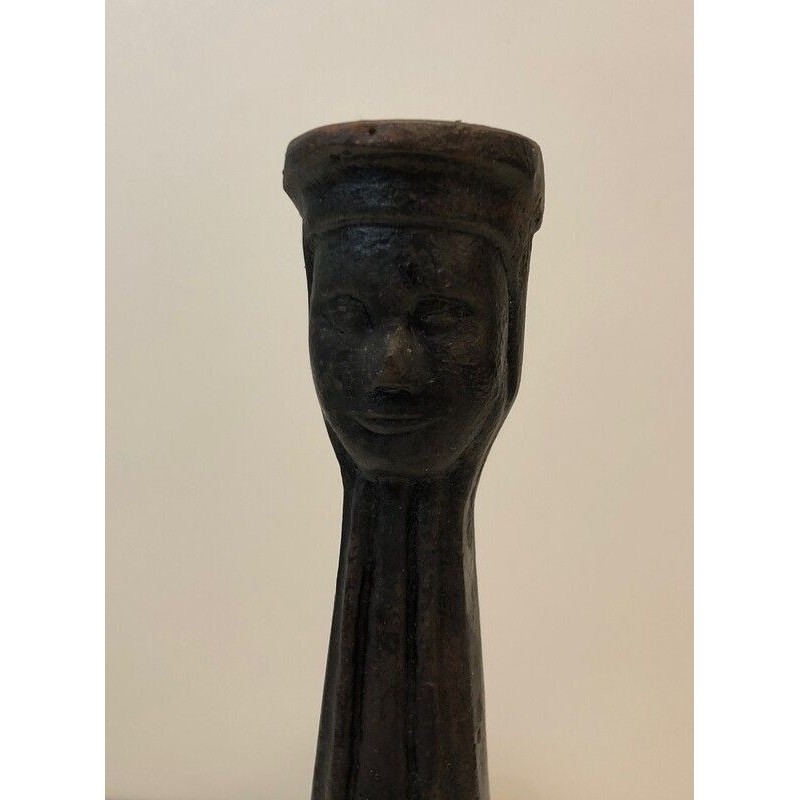 Pair of Neo-Gothic Cast Iron Andirons, French Work, circa 1950