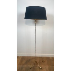 Lampadaire en Bronze Faux-Bambou, Maison Baguès, Art Déco, vers 1940