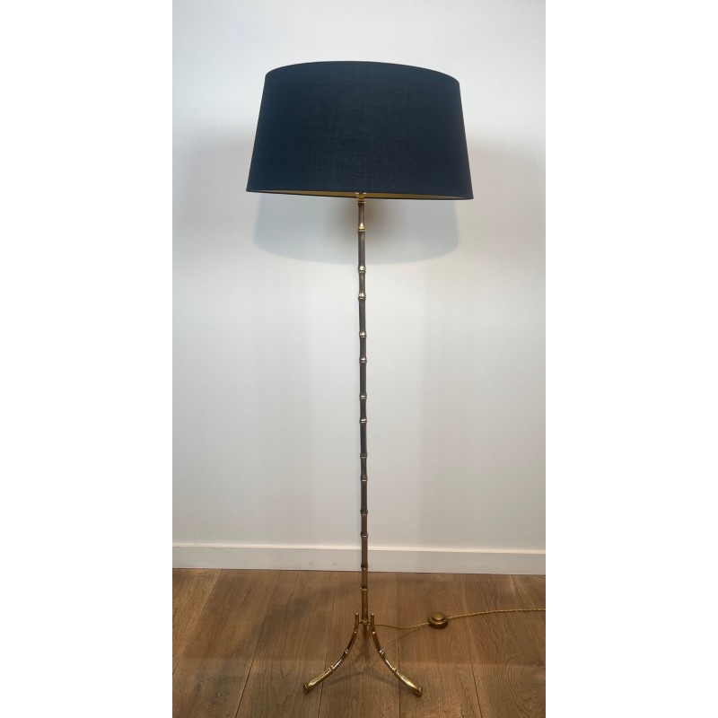 Lampadaire en Bronze Faux-Bambou, Maison Baguès, Art Déco, vers 1940