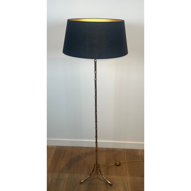 Lampadaire en Bronze Faux-Bambou, Maison Baguès, Art Déco, vers 1940