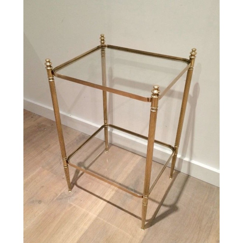 Neoclassical Brass Side Table, French Work, circa 1940