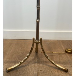 Pair of Faux-Bamboo Bronze Floor Lamps, Maison Bagués, Art Déco, circa 1940