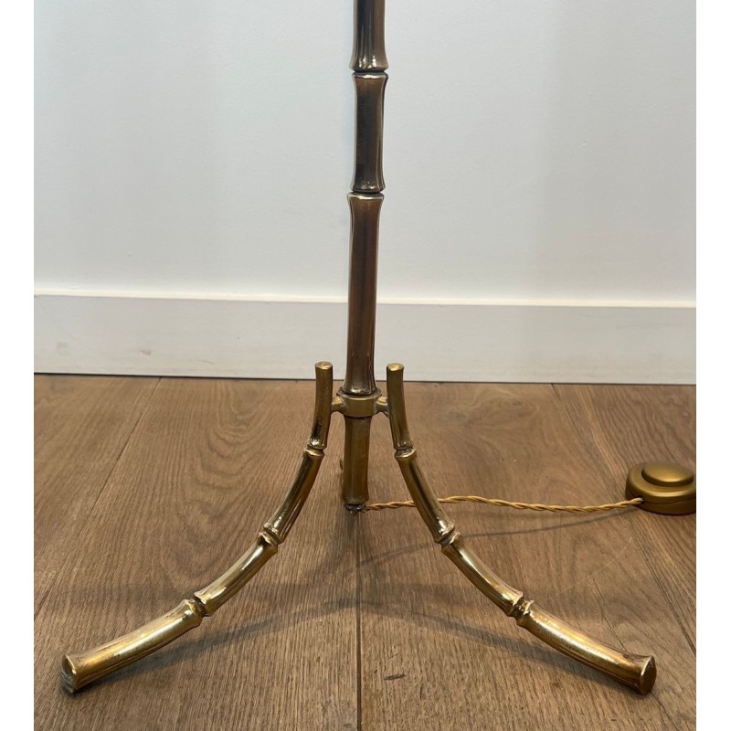 Paire de Lampadaires en Bronze Faux-Bambou, Maison Baguès, Art Déco, vers 1940