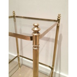 Neoclassical Brass Side Table, French Work, circa 1940