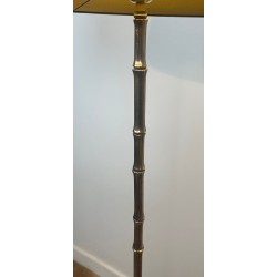 Lampadaire de Parquet en Bronze Façon Faux-Bambou de la Maison Baguès
