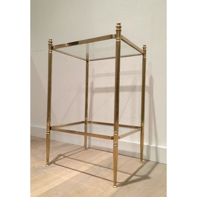 Neoclassical Brass Side Table, French Work, circa 1940