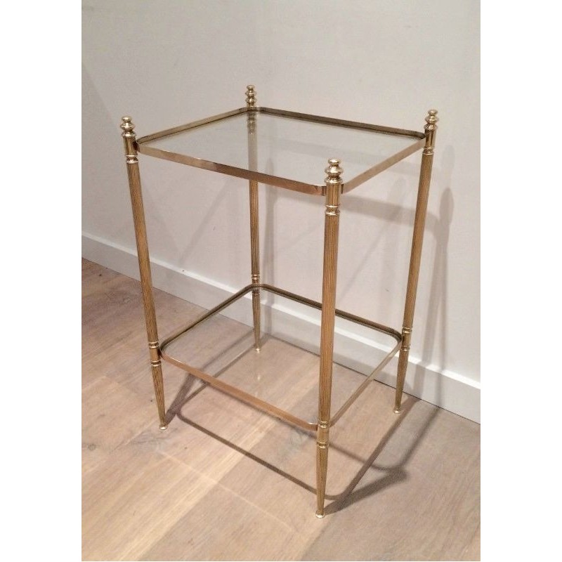 Neoclassical Brass Side Table, French Work, circa 1940