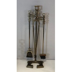 Nécessaire de Feu Moderniste en Laiton, Travail Italien, vers 1970