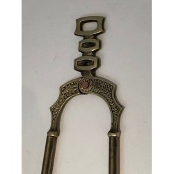 Modernist Brass Fireplace Tools on Stand, Italian Work, circa 1970