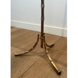 Pair of Faux-Bamboo Bronze Floor Lamps, Maison Bagués, Art Déco, circa 1940