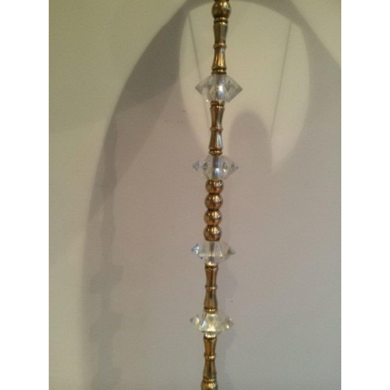 Brass and Glass Floor Lamp, in the Style of Maison Baguès, circa 1960