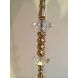 Brass and Glass Floor Lamp, in the Style of Maison Baguès, circa 1960