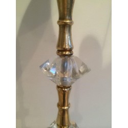 Lampadaire en Laiton et Verre, dans le Goût de la Maison Baguès, vers 1960