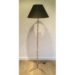 Lampadaire en Laiton et Verre, dans le Goût de la Maison Baguès, vers 1960