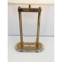 Gilt Brass and Lucite Table Lamp, French Work, circa 1970