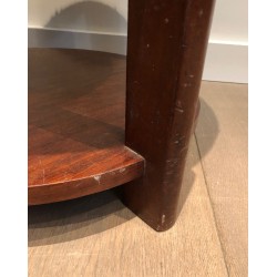 Tabouret en Acajou et Velours, dans le Goût Art Déco, vers 1970