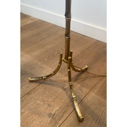 Lampadaire en Bronze Faux-Bambou, Maison Baguès, Art Déco, vers 1940