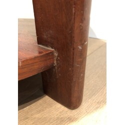 Mahogany and Velvet Stool, in the Art Déco Taste, circa 1970