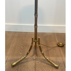 Lampadaire en Bronze Faux-Bambou, Maison Baguès, Art Déco, vers 1940