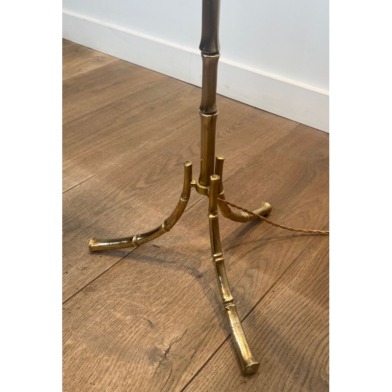 Paire de Lampadaires en Bronze Faux-Bambou, Maison Baguès, Art Déco, vers 1940