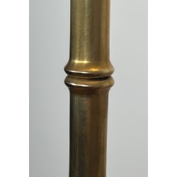 Pair of Faux-Bamboo Bronze and Brass Floor Lamps, Jacques Adnet, circa 1940