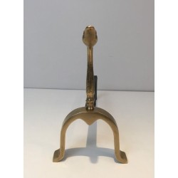 Pair of Brass Duck Andirons, in the Style of Maison Jansen, circa 1970