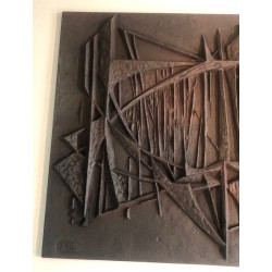 Plaque de Cheminée Moderniste en Fonte