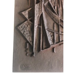 Modernist Cast Iron Fireback