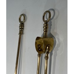 Nécessaire de Feu en Laiton Surmonté d’un Cheval, Travail Français, vers 1920