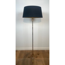 Lampadaire en Bronze Faux-Bambou, Maison Baguès, Art Déco, vers 1940