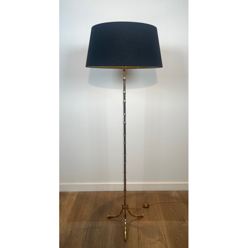 Lampadaire en Bronze Faux-Bambou, Maison Baguès, Art Déco, vers 1940