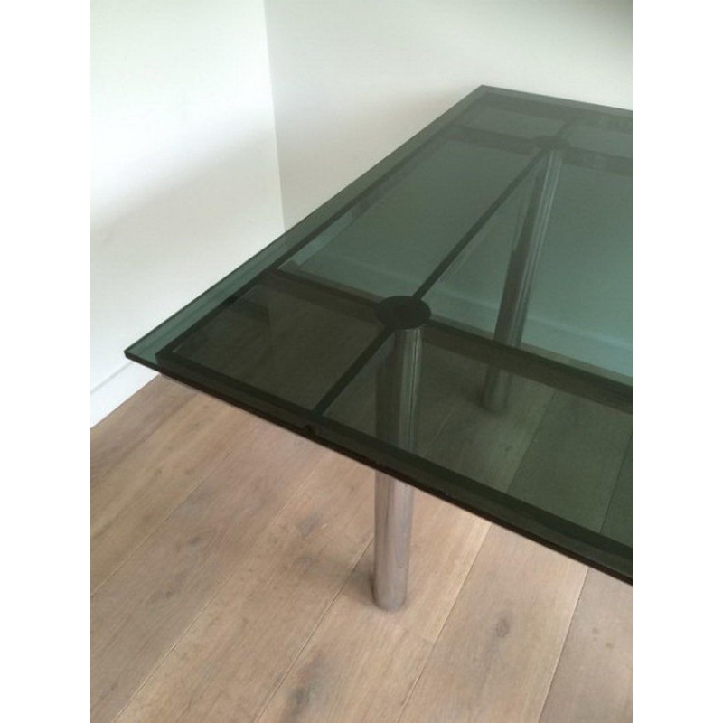 Chrome Dining Table by Tobia Scarpa, circa 1970