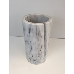 Carrara Marble Umbrella Stand In the Style of Angelo Mangiarotti