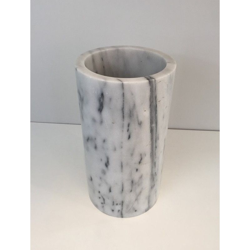 Carrara Marble Umbrella Stand In the Style of Angelo Mangiarotti
