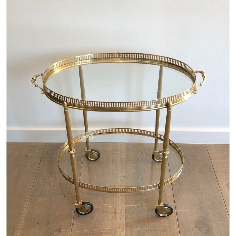 Neoclassical Style Brass Drinks Trolley