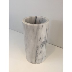 Carrara Marble Umbrella Stand In the Style of Angelo Mangiarotti