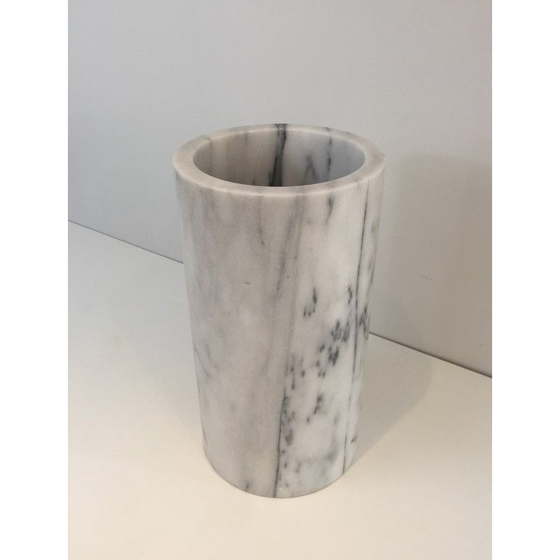 Carrara Marble Umbrella Stand In the Style of Angelo Mangiarotti
