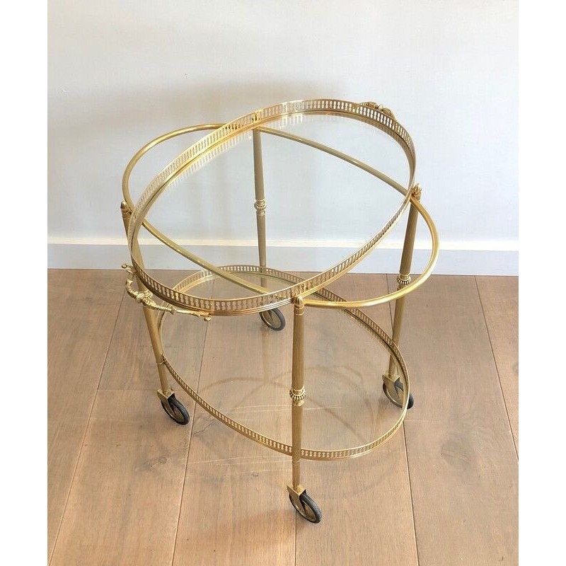 Neoclassical Style Brass Drinks Trolley