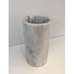 Carrara Marble Umbrella Stand In the Style of Angelo Mangiarotti