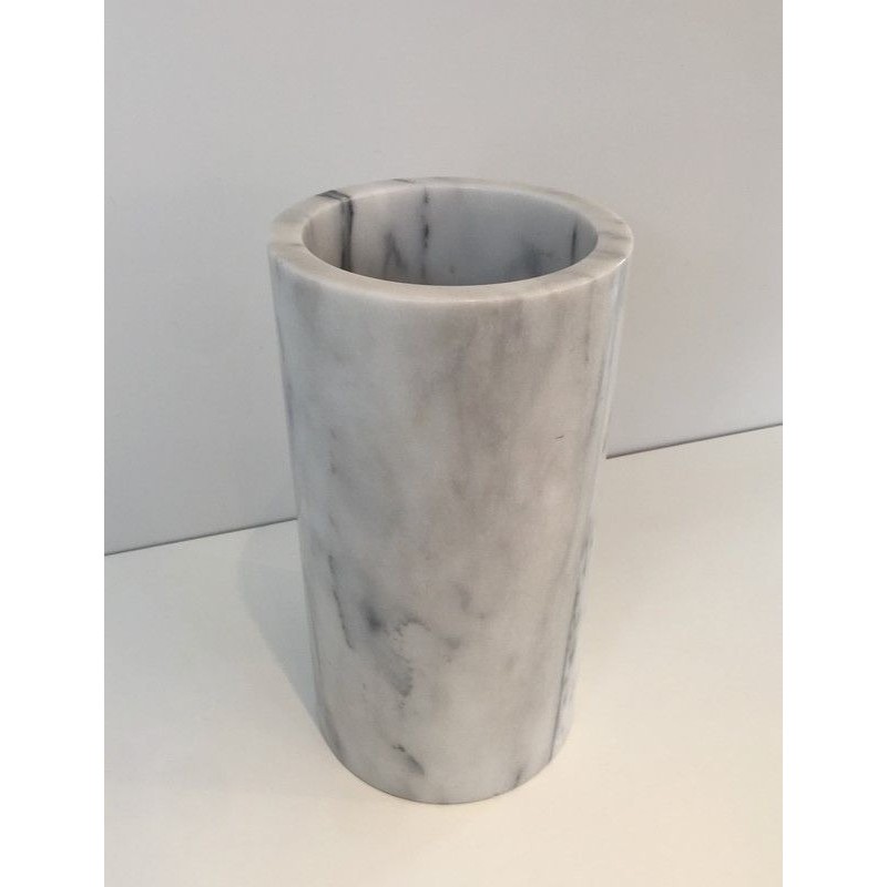 Carrara Marble Umbrella Stand In the Style of Angelo Mangiarotti