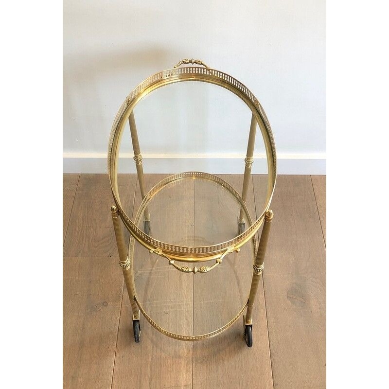 Neoclassical Style Brass Drinks Trolley