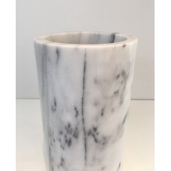 Carrara Marble Umbrella Stand In the Style of Angelo Mangiarotti