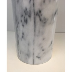 Porte-Parapluie Rond en Marbre de Carrare Dans le Goût d'Angelo Mangiarotti