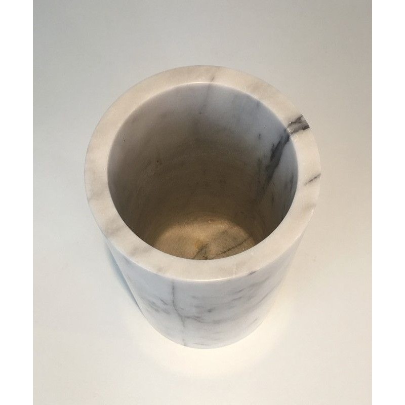 Carrara Marble Umbrella Stand In the Style of Angelo Mangiarotti