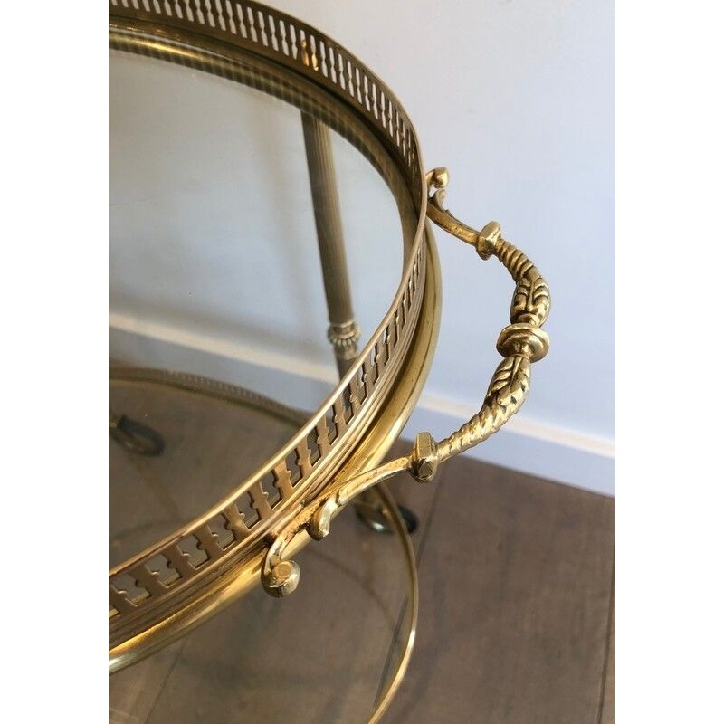 Neoclassical Style Brass Drinks Trolley