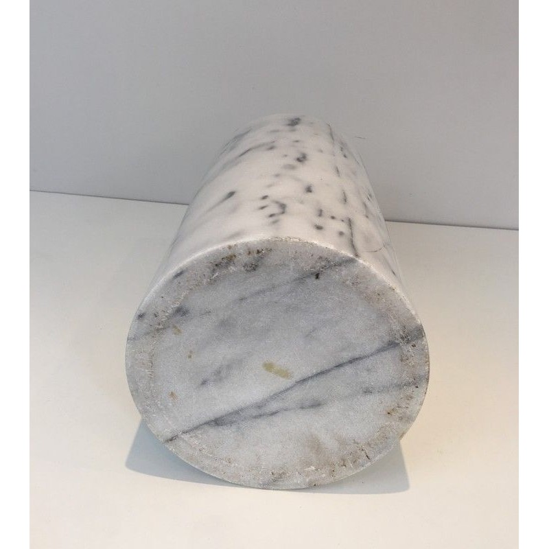Carrara Marble Umbrella Stand In the Style of Angelo Mangiarotti