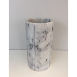 Carrara Marble Umbrella Stand In the Style of Angelo Mangiarotti