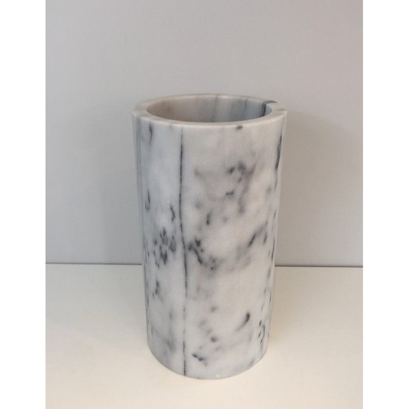 Carrara Marble Umbrella Stand In the Style of Angelo Mangiarotti