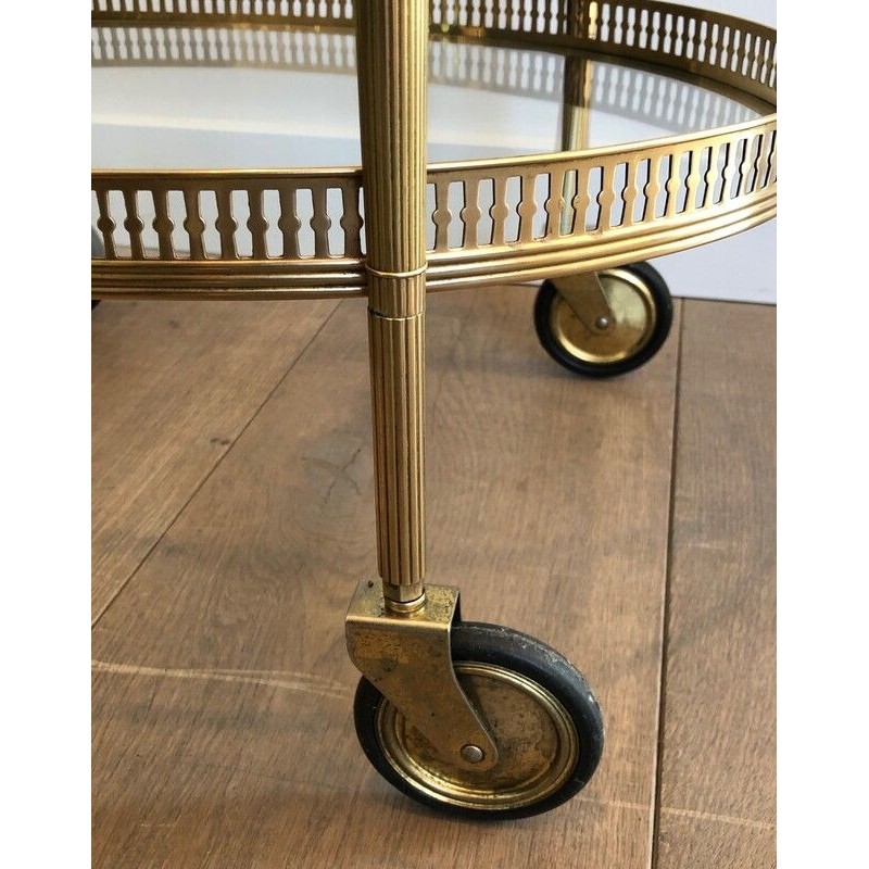 Neoclassical Style Brass Drinks Trolley