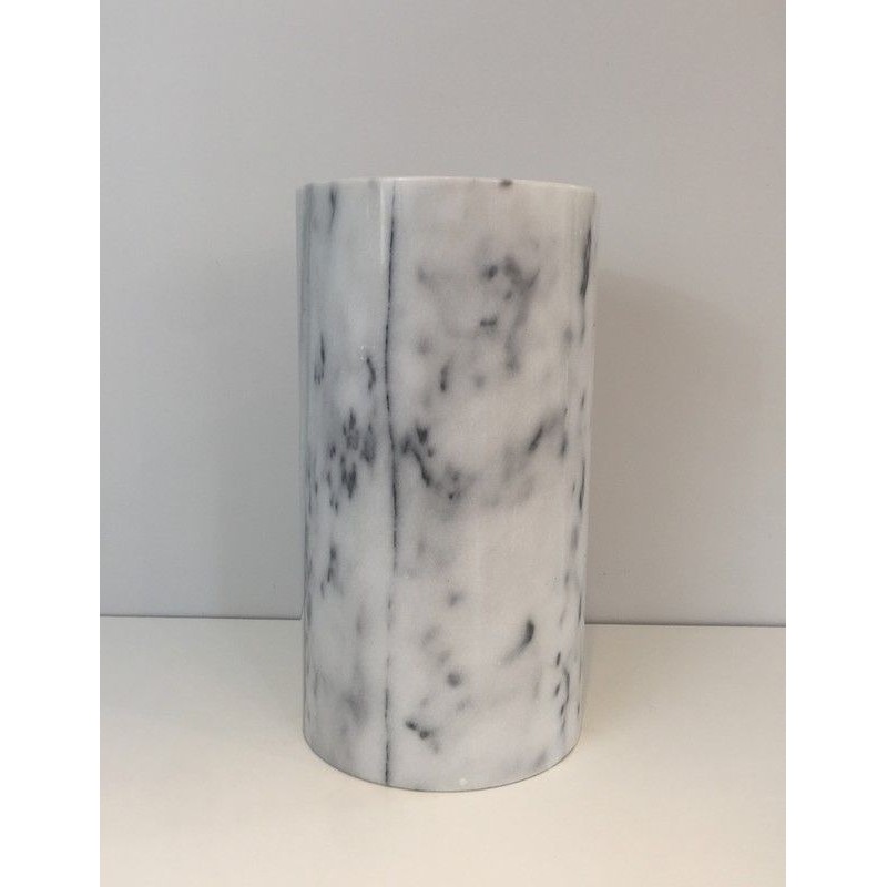 Carrara Marble Umbrella Stand In the Style of Angelo Mangiarotti